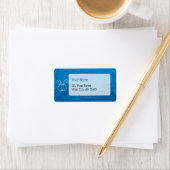 Blue Lyre Hintergrund Adressaufkleber (Insitu)