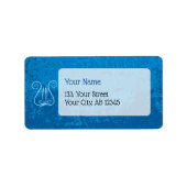 Blue Lyre Hintergrund Adressaufkleber (Vorne)