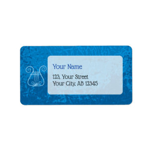 Blue Lyre Hintergrund Adressaufkleber