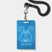 Blue Lyre Hintergrund Ausweis (Vorderseite mit Lanyard)