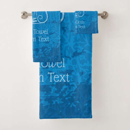 Blue Lyre Hintergrund Badhandtuch Set (Insitu)