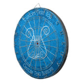 Blue Lyre Hintergrund Dartscheibe (Vorderseite rechts)