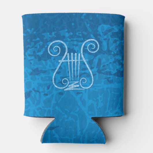 Blue Lyre Hintergrund Dosenkühler (Rückseite)