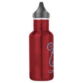 Blue Lyre Hintergrund Edelstahlflasche (Links)