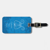 Blue Lyre Hintergrund Gepäckanhänger (Vorderseite horizontal)