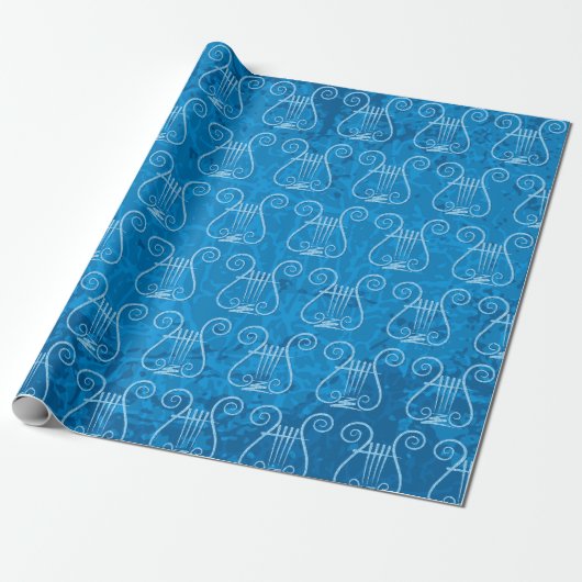 Blue Lyre Hintergrund Geschenkpapier (Ungerollt)