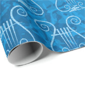 Blue Lyre Hintergrund Geschenkpapier (Rolleneckpunkt)