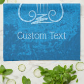 Blue Lyre Hintergrund Geschirrtuch (Gefaltet)