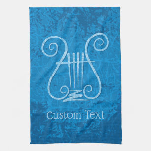 Blue Lyre Hintergrund Geschirrtuch