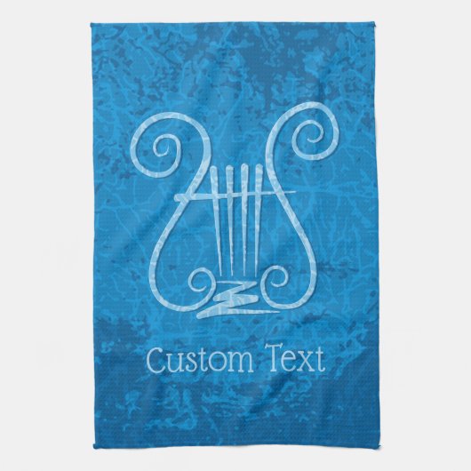 Blue Lyre Hintergrund Geschirrtuch (Vertikal)
