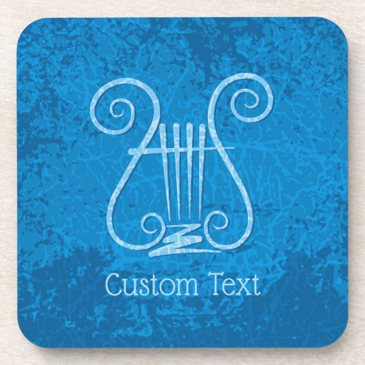 Blue Lyre Hintergrund Getränkeuntersetzer (Vorderseite)