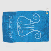 Blue Lyre Hintergrund Golfhandtuch (Horizontal)