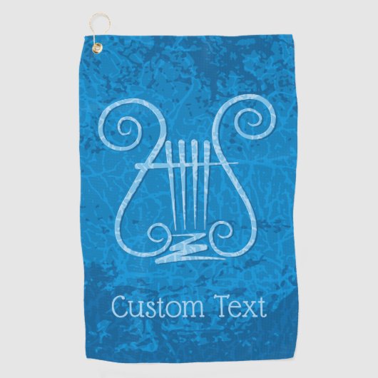 Blue Lyre Hintergrund Golfhandtuch (Vorderseite)