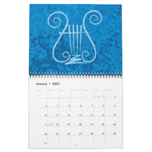 Blue Lyre Hintergrund Kalender