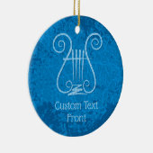 Blue Lyre Hintergrund Keramik Ornament (Rechts)