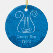 Blue Lyre Hintergrund Keramik Ornament (Vorne)