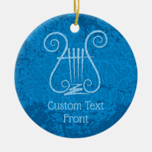 Blue Lyre Hintergrund Keramik Ornament