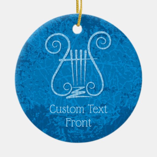 Blue Lyre Hintergrund Keramik Ornament (Vorne)