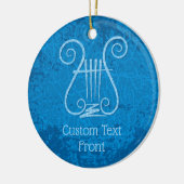 Blue Lyre Hintergrund Keramik Ornament (Links)