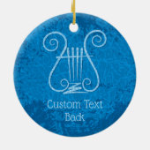 Blue Lyre Hintergrund Keramik Ornament (Hinten)