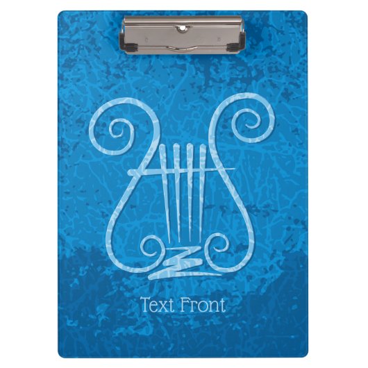 Blue Lyre Hintergrund Klemmbrett (Vorderseite)