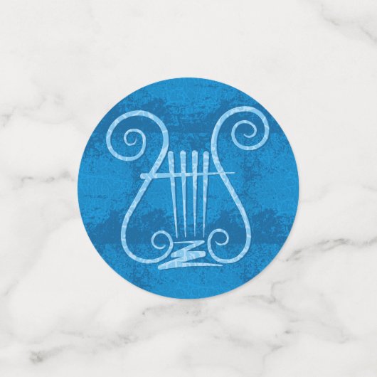 Blue Lyre Hintergrund Konfetti (Klein Vorderseite)