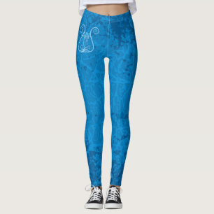 Blue Lyre Hintergrund Leggings