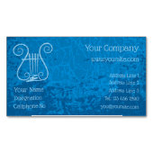 Blue Lyre Hintergrund Magnetische Visitenkarte (Vorderseite)