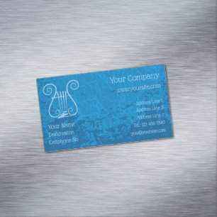 Blue Lyre Hintergrund Magnetische Visitenkarte