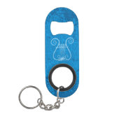Blue Lyre Hintergrund Mini Flaschenöffner (Vorderseite)