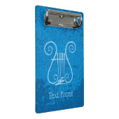 Blue Lyre Hintergrund Mini Klemmbrett (Schrägansicht)