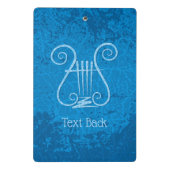 Blue Lyre Hintergrund Mini Klemmbrett (Rückseite)