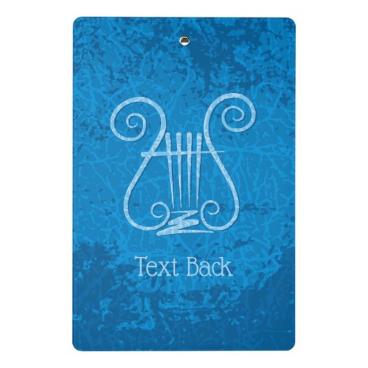 Blue Lyre Hintergrund Mini Klemmbrett (Rückseite)