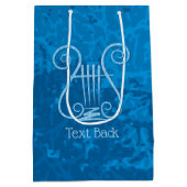 Blue Lyre Hintergrund Mittlere Geschenktüte (Rückseite)