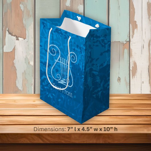 Blue Lyre Hintergrund Mittlere Geschenktüte