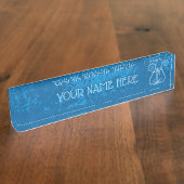 Blue Lyre Hintergrund Namensplakette (Seite)
