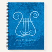 Blue Lyre Hintergrund Notizblock (Vorderseite)