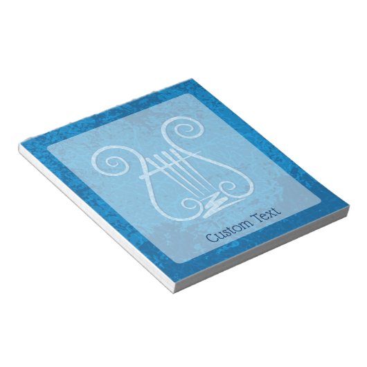 Blue Lyre Hintergrund Notizblock (angewinkelt)