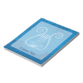Blue Lyre Hintergrund Notizblock (Rotiert)