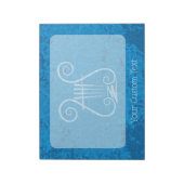 Blue Lyre Hintergrund Notizblock (Rotiert)
