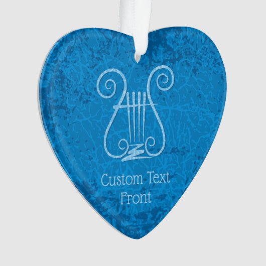 Blue Lyre Hintergrund Ornament (Vorderseite)