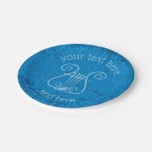 Blue Lyre Hintergrund Pappteller (Schrägansicht)