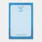 Blue Lyre Hintergrund Post-it Klebezettel (Vorderseite)