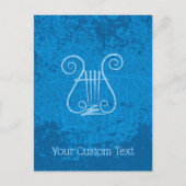 Blue Lyre Hintergrund Postkarte (Vorderseite)