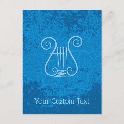 Blue Lyre Hintergrund Postkarte (Vorderseite)