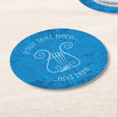 Blue Lyre Hintergrund Runder Pappuntersetzer (Angewinkelt)