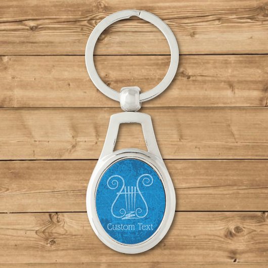 Blue Lyre Hintergrund Schlüsselanhänger