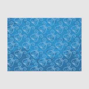 Blue Lyre Hintergrund Seidenpapier