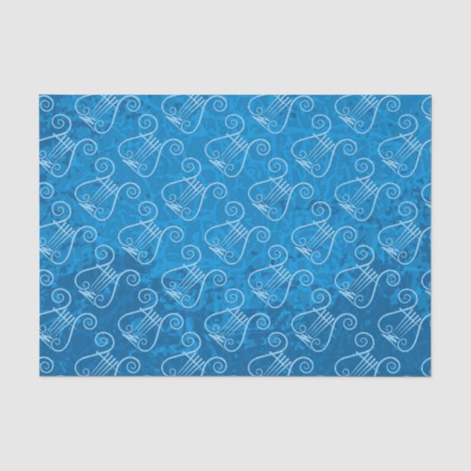 Blue Lyre Hintergrund Seidenpapier (Vorderseite)