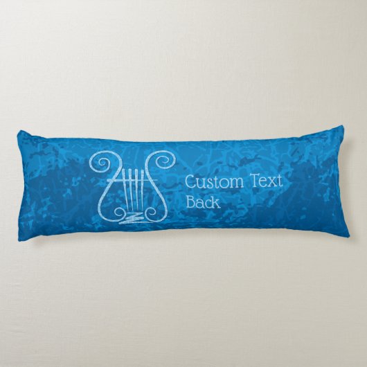 Blue Lyre Hintergrund Seitenschläferkissen (Rückseite)